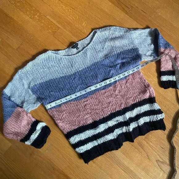 Lucky Brand Color Block Wool Blend Chunky Knit Sweater - Picture 8 of 9